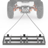 Garvee Rastrillo de Arrastre 122cm para ATV, Tractor y UTV - Acero Reforzado, Cadena Ajustable, Jardín y Pasto, 244cm, Negro - Gris