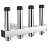 Garvee Soporte para Cañas de Pescar para Coche 4 Link Tube Receptor de Enganche 5 cm Ángulo Ajustable Acero Inoxidable Plata - Silver