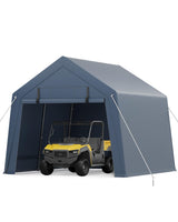 Garvee Cobertizo de Almacenamiento Exterior 305x305cm, Carpa Portátil con Puerta de Cremallera Ventilada y Ventanas, Estructura de Acero Galvanizado, Lona Impermeable, Uso para Bicicletas y Herramientas de Jardín