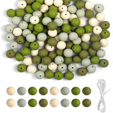 Garvee 120 Cuentas De Silicona Para Pulseras, 15 Mm, Redondas, Coloridas, Verde, Con Cuerda, Para Collares Y Llaveros, Artesanía Creativa - Verde