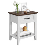 Garvee 8 Mesitas de Noche MDF estilo artesanal diseño funcional material duradero montaje fácil acabado elegante modelo color contrastante set 2 piezas - Color De Contraste