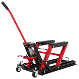 Garvee Elevador Hidráulico para Motocicleta 680kg Capacidad, Plataforma Antideslizante, Acero Resistente, Altura Ajustable, Taller y Garaje - Rojo