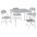 Garvee Set de Mesa y Sillas Plegables para Niños, Material Premium PU Cuero, Seguro y Estable, Ideal para Aula y Picnic - Gris