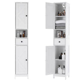 Garvee Gabinete Alto para Baño con 2 Estantes Ajustables, MDF Resistente, Organizador Moderno para Espacios Pequeños, Cocina y Pasillo, Color Blanco
