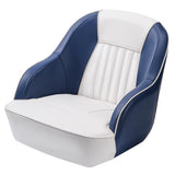 Garvee Asiento para Barco Pontón de Grado Marino con Respaldo Ergonómico y Superficie Fácil de Limpiar para Marineros en Alta Mar Bicolor Blanco y Azul - Blanco y Azul