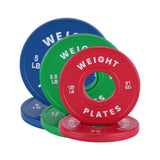 Garvee Placas Fraccionales de Peso 0.6-2.3 kg, Bumper de Goma 5 cm para Entrenamiento de Fuerza en Gimnasio y Casa, Color Codificado - Juego Multicolor 17.5 Lbs