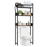 Garvee Estantería 3 Niveles Para Baño, Almacenaje Vertical, Madera Y Metal, Organizador Independiente, Ahorra Espacio, Color Natural