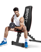 Garvee Banco de pesas ajustable 299.37kg capacidad, plegable, acero resistente, 5 posiciones respaldo, almohadilla antideslizante, gimnasio en casa
