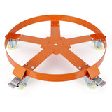 Garvee Carro para Barriles de 208 L con Marco de Acero y 5 Ruedas Giratorias para Uso Industrial Capacidad de 454 kg Color Naranja - Naranja