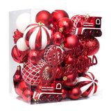 Garvee 65 Ct Adornos Navideños Esferas Plásticas Irrompibles Rojo y Blanco Ligero Versátil para Árbol y Decoración Festiva
