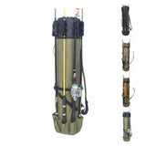 Garvee Bolsa de Pesca Grande Capacidad Multi-Rutas Organizador de Equipos Resistente Poliéster Verde Militar 123x34 cm Ideal para Excursiones de Pesca