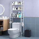 Garvee Estante de Almacenamiento sobre Inodoro de 3 Niveles, Estantería de Baño de Acero Inoxidable, Organizador de WC Resistente y Anticorrosivo, Blanco - Blanco