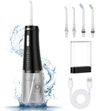 Garvee Irrigador Oral Inalámbrico 300ML, 4 Modos, IPX7 Impermeable, Batería 2500mAh, Punta 0.6mm, Recargable USB, Para Viajes y Hogar