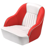 Garvee Butaca Náutica de Vinilo Marino con Montaje Estándar Universal y Espuma Compresiva para Conductores en Yates o Lanchas Deportivas Bicolor Blanco y Rojo - Blanco y Rojo
