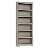 Garvee Estantería de 6 Niveles Alta Ajustable, Antideslizante, MDF Duradero, para Sala, Oficina y Biblioteca, 191cm - Gris Carolina Textura