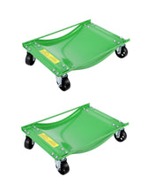 Garvee Car dolly set de 2 capacidad 2267.96kg, ruedas de acero 8.89cm, rieles antideslizantes, acero aleado para garaje y taller - Verde
