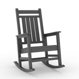 Garvee Silla Mecedora de HDPE para Exterior Resistente a la Intemperie con Asiento Ergonómico de 51 cm y Capacidad de 158 kg, Gris - Gris