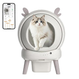 Garvee Arenero Gatos Autolimpiante Automático, Caja de Arena con Sistema de Desodorización y Control de Olores, Gran Capacidad con Enchufe EU, Color Blanco