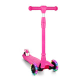 Garvee Patinete Infantil 3 Ruedas, LED, Dirección por Inclinación, Manillar Ajustable, Freno Trasero, 3-10 años, Parque y Escuela, Rosa - Rosa Bebé