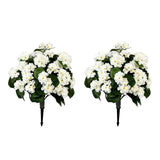 Garvee Set 2 Flores Artificiales Con Estaca 60x50cm Seda Realista UV-Resistente Impermeable Jardín Terraza Blanca - Blanco