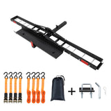 Garvee Portamotos de Enganche 226kg de Acero con Rampa de 195cm y Correas para Moto y Scooter