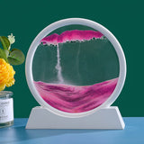Garvee Pintura De Arena Flotante Marco Redondo 3D Decoración Reloj De Arena Para Hogar Oficina Relax - Rosa
