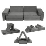 Garvee Sofá Modular Infantil 8 Piezas Versátil Lavable Espuma Suave Diseño Creativo Para Juegos Escalada Relajación Cuarto Infantil - Gris