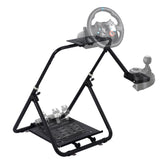 Garvee Soporte Para Volante De Carreras Universal Ajustable Acero Carbono Plegable Con Ruedas Compatible Simuladores De Conducción - Round Tube X-Type Folding