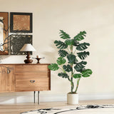 Garvee Planta Artificial Monstera Deliciosa 122 cm Alta con Maceta Blanca para Hogar y Oficina, Poliéster Duradero, Hojas Realistas, sin Mantenimiento - Verde