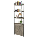 Garvee Estantería de esquina Garvee con 4 niveles para sala de estar y dormitorio, 42x42x180 cm, gris, diseño industrial