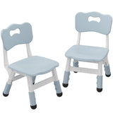 Garvee Set de 2 Sillas Infantiles Ajustables de Plástico Resistente con 3 Niveles de Altura, Diseño Ergonómico y Almohadillas Antideslizantes, Gris Oscuro para Hogar y Aula - Gris Azulado