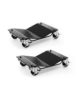 Garvee juego de 2 Dolly para ruedas de auto 1360.8kg capacidad, Plataforma de acero reforzado, ruedas giratorias 360°, placa antideslizante, ideal para SUV y taller, Negro - Negro