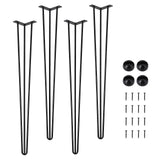 Garvee Patas de Mesa Estilo Horquilla 91cm Tubo de Acero Inoxidable Acabado de Alto Brillo para Mesa de Comedor Escritorio y Mesa de Centro Negro - Horquilla 3 Barras 36 Pulgadas
