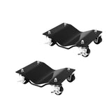 Garvee Set de 2 Plataformas Rodantes, Capacidad 2268kg, Ruedas de Nylon 6.4cm, Diseño Curvado con Acero Reforzado, para Garaje, Color Negro - Negro