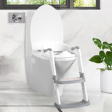 Garvee Asiento de inodoro para niños con escalera, altura ajustable, plegable, acolchado PU, seguro y cómodo para niños