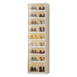 Garvee Zapatero Plegable de 9 Niveles, Organizador de Zapatos Apilable con Puerta Magnética Transparente para Botas y Zapatillas, Armario de Almacenamiento Moderno - 9 Niveles