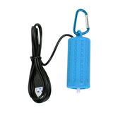 Garvee Bomba de Aire USB Mini Silenciosa con Piedra de Aire para Peceras Pequeñas y Pesca al Aire Libre, Compacta y Energética, Negro - Azul