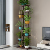 Garvee Soporte para Plantas de Hierro con 8 Niveles y 9 Portamacetas para Decoración de Interior y Balcón Color Oro Cobrizo - Bronce Oro Flor