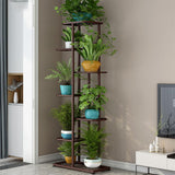 Garvee Soporte plantas metal 7 niveles estantería alta esquina interior exterior sala estar negro - Cobre Dorado