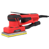 Garvee Multilijadora Eléctrica 350W Sin Escobillas Para Madera Y Metal, 6 Velocidades, Diseño Ergonómico, Pad Rectangular, 12 Papeles Abrasivos - Rojo