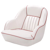Garvee Asiento de Capitán de PVC Impermeable y Resistente a Rayos UV con Acolchado Grueso para Navegantes en Barco o Pontón Blanco y Rojo - Blanco & Rojo