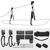 Garvee Sistema de Polea de Techo para Kayak y Canoa, Capacidad 54kg, Correa Colgante, Almacenamiento en Garaje, Color Neutro