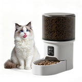 Garvee Automatizador de Alimentación  4L Para Gatos Y Perros Alimentación Automática Dual-Power Para Casa Color Blanco - Transparente