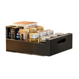 Garvee Organizador de Gabinete Extraíble Película Nano Adhesiva Estante de Despensa Expandible con Cajón Deslizante 25A x 43P x 8A CM Negro - Negro