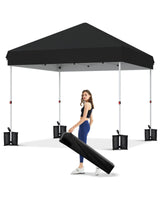 Garvee Carpa Pop Up 10x10 Exterior Altura Ajustable Tela Oxford 210D Impermeable Camping Eventos - Negro