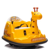 Garvee Autoscooter 6V, Rotación 360°, Luces LED, Control Remoto, Diseño Jirafa, Seguridad 5 Puntos, Batería, 2-5 años, Interior y Exterior, Amarillo - Amarillo