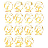 Garvee Señales De Mesa Hexagonales De Acrílico Para Boda Con Números Claros, Espejo Dorado, Decoración Para Banquetes Y Recepciones (1-15) - 