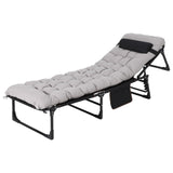Garvee Cama Plegable para Camping para Adultos 600D Oxford Doble Capa Acolchada Marco Metálico Estable Portátil para Viaje y Oficina - Gris