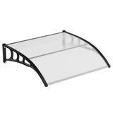 Garvee Toldo Para Puerta Principal 120x80cm, Aluminio y Policarbonato Transparente, Forma Curva, Resistente A Impactos, Fácil Instalación, para Entradas y Terrazas - Transparente
