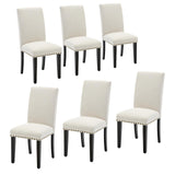 Garvee 6er Set Esszimmersthle Beige Stoff Polsterung Zierngel Massivholzbeine Fr Esszimmer Kche Wohnzimmer Bis 265 Kg Modernes Design